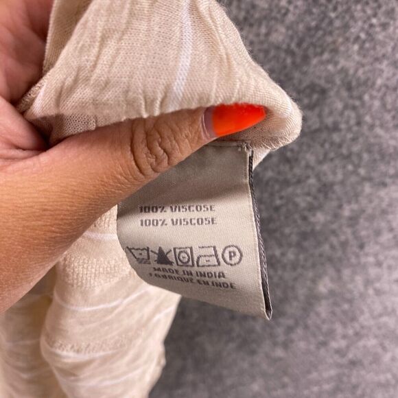 5/$45 Charlie Paigen Dress Women L Large Beige Shift Short Short Sleeve - Picture 6 of 9